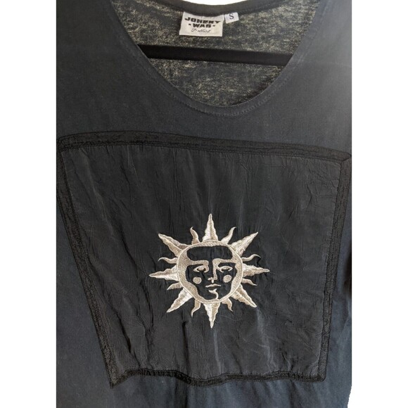 Johnny Was Vintage T-Shirt Midi Dress Oversized Embroidered Sun Witchy Small - Picture 4 of 12